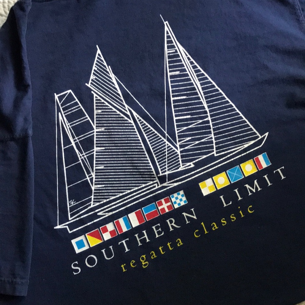 🚩 Navy Nautical Flags Short Sleeve Sailing Tee 🚩